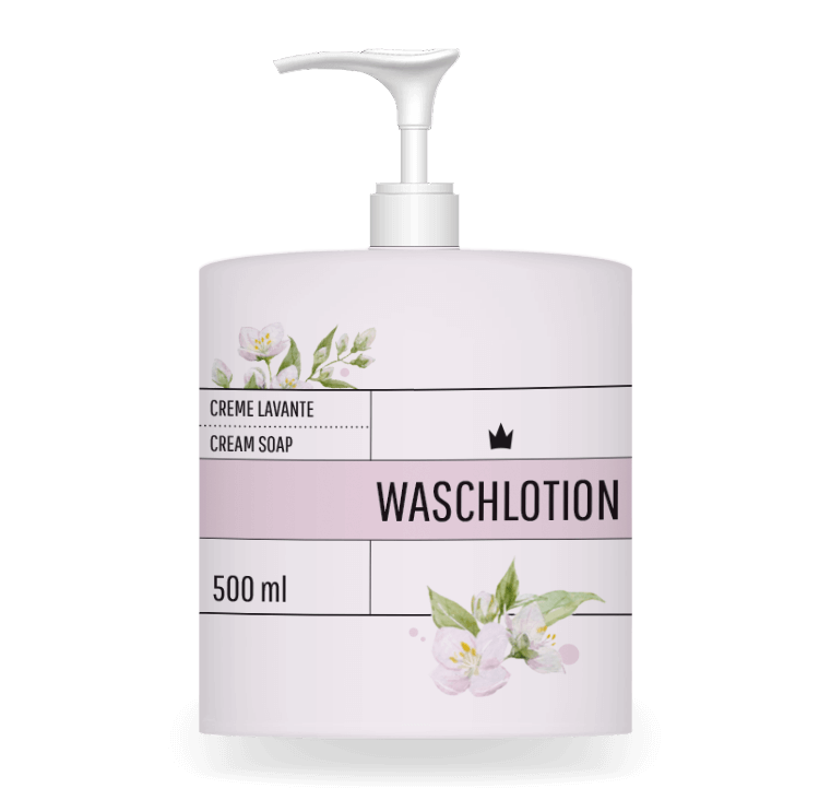 Hakawerk Verpackungsdesign: Waschlotion-Pumpspender auf weißem Hintergrund. Verpackungsdesign von TN34.DE