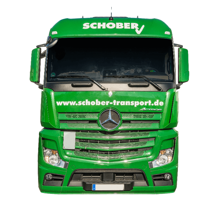 Schober LKW, freigestellt auf weißem Hintergrund